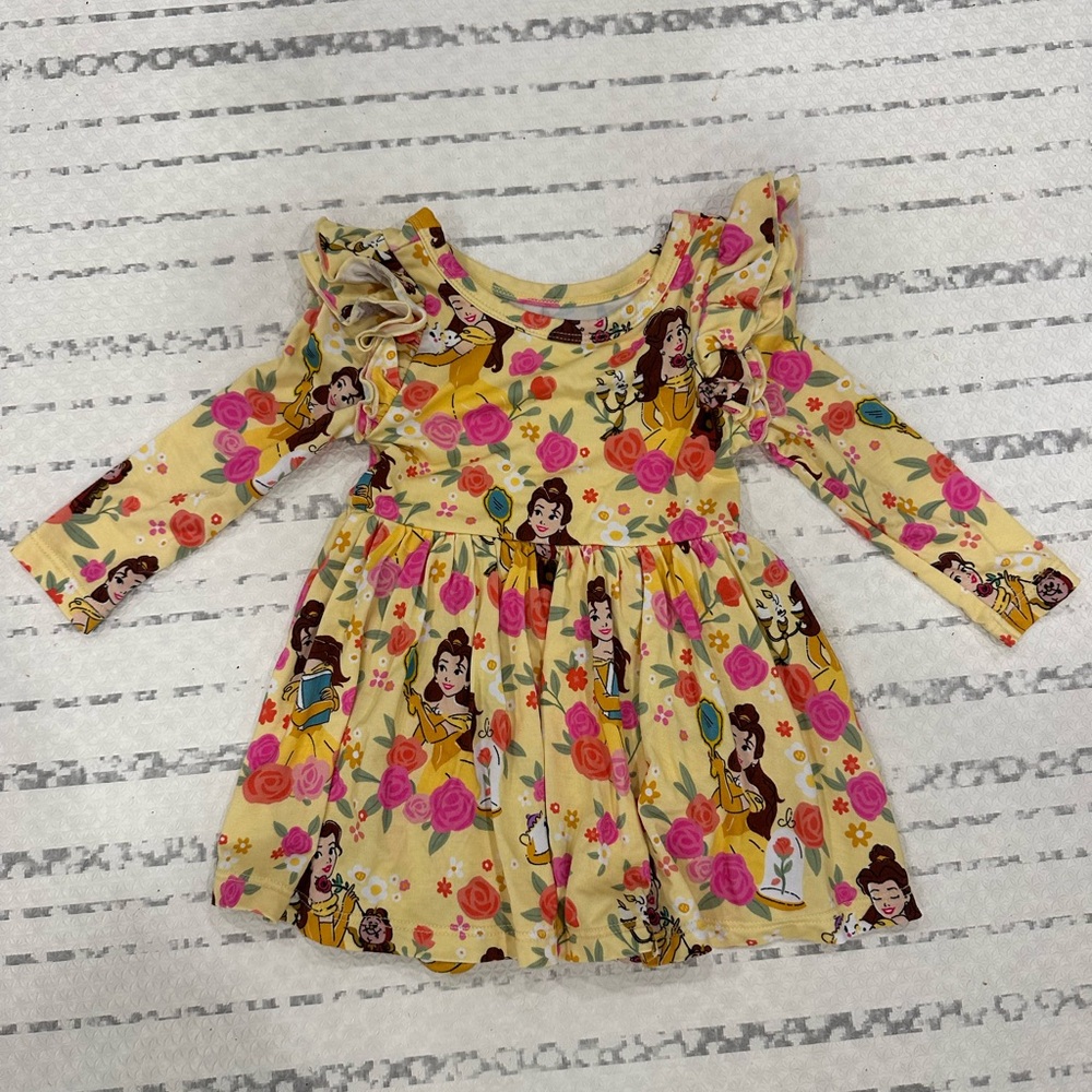 Little Sleepies Princess Belle Flutter Twirl Dress with Bodysuit